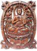 Buddha in  Lotosblüte und Dharma-Rad