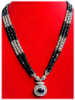 Medaillonkette Silber/schwarzer Onyx
