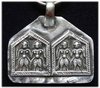antikes Silberamulett   mit Lakshmi und Kali